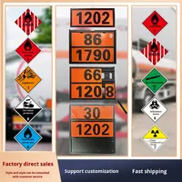 Panneau rectangulaire en acier inoxydable Guangan pour marchandises dangereuses, nouvelle norme nationale, plaque d'avertissement diamant pour camion-citerne