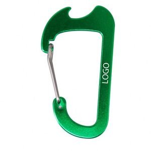 Porte-clés décapsuleur mousqueton en aluminium avec logo personnalisé pour activités promotionnelles - Product Image 1