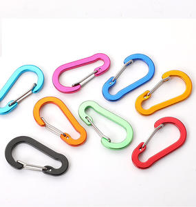Alta calidad personalizado 40MM <span class=keywords><strong>pequeño</strong></span> Mini plano colorido mosquetón aluminio para mosquetón Clip mosquetón mochila ganchos - Product Image 4