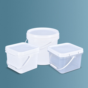 Custom wholesale 5L food grade plastic bucket 5 gallon transparent white black empty barrels drums plastic