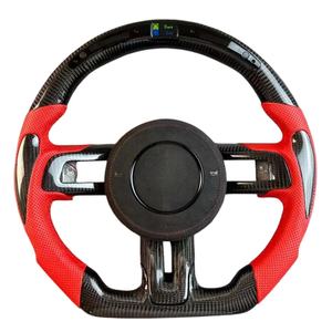 Volant sport en fibre de carbone à fond plat avec écran LED personnalisé pour Ford Mustang 2015 2016 2017 2018 2019 2020 2021 <span class=keywords><strong>2022</strong></span> - Product Image 1
