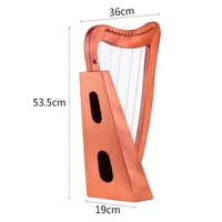Walter.t 15 cordes Lyre Harp Instrument à cordes en bois avec sac de transport Sangle Chiffon de nettoyage Clé d'accordage Pickup pour débutants