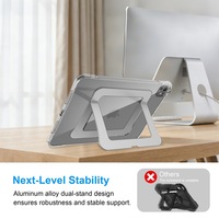 Étui pour tablette Ealysun pour iPad avec support AL et coussin d'air, coque de protection transparente 26,3x21 mm