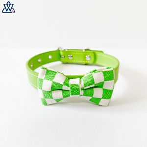 Wangwuwu Checkerboard Dog Collar With <b>Bow</b> Tie Adjustable For Kittens And Puppies - Product Image 2