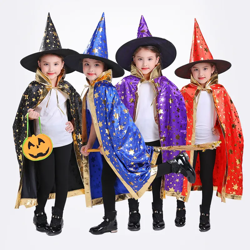 Cape de Cosplay d'halloween, Capes pentagramme personnalisées pour enfants, accessoires de décoration de fête, Costumes de cosplay pour enfants, vente en gros