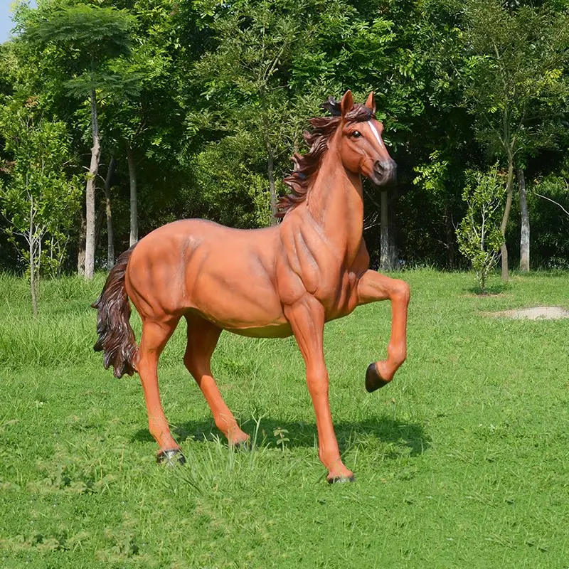 Estatua personalizada de Arte de jardín de alta calidad, estatua de caballo de montar, escultura de caballo de tamaño real para decoración de jardín y parque