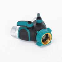 Raccord fileté double union de type Y standard US, vanne à boisseau sphérique pour tuyau d'arrosage de jardin, raccord rapide à deux voies pour irrigation