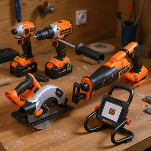 ชุดเครื่องมือไฟฟ้าไร้สายแบบไร้แปรงถ่าน 20V ชุดคอมโบ 5 ชิ้น ระดับมืออาชีพ - Product Image 2