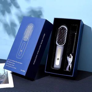 Brosse lissante sans fil rechargeable par USB, chauffage PTC, poignée en plastique, plusieurs options de couleurs - Product Image 3