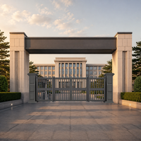 Puerta Plegable Eléctrica de Aluminio, Puerta de Seguridad Exterior Personalizada para Entrada de Villa, Jardín, Hotel o Apartamento