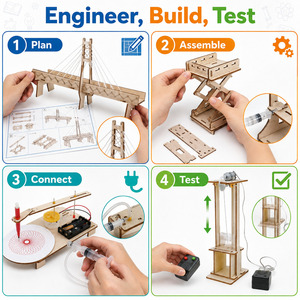 OKYN-Y2111 1. Kit STEM d'ingénierie en bois 10-en-1 en gros, modèle de structure mécanique à monter soi-même pour l'enseignement de la physique à l'école - Product Image 5