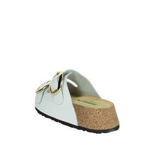 Sandali con Zeppa da Donna Bionatura in Pelle Bianca con Suola in Sughero Stile Estivo - Product Image 2