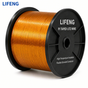 Fil de cuivre isolé Kapton enroulé sous film, classe thermique 220/240/250°C, pour applications industrielles, ferroviaires et haute tension - Product Image 1
