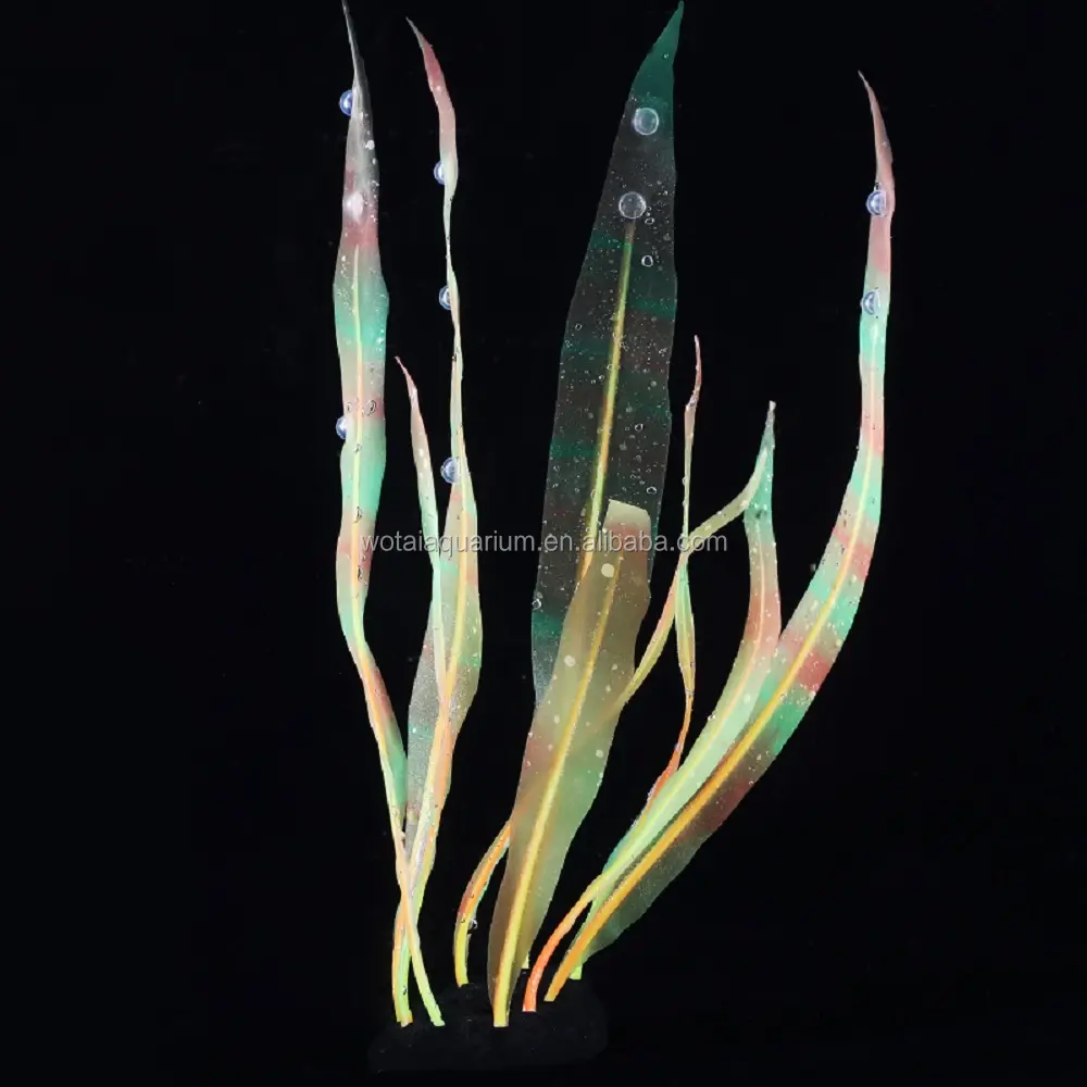 Set rumput air besar silikon dekoratif, simulasi tangki ikan rumput air hijau, produsen akuarium lanskap