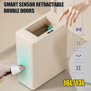 <span class=keywords><strong>Cubo</strong></span> de <span class=keywords><strong>Basura</strong></span> Automático Portátil Ecológico con Sensor de Inducción Rectangular de Plástico para Uso en Interiores y Exteriores en el Hogar, Oficina y Cocina - Product Image 6