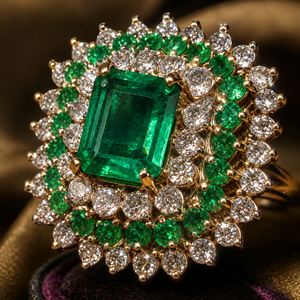 Anello verde in stile retrò, anello dal design classico da donna - Product Image 4