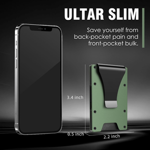 Front Pocket Aluminum <b>Card</b> <b>Holder</b> with Money Clip RFID Blocking <b>Wallet</b> Custom Logo - Product Image 5