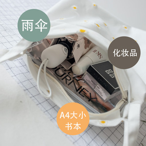 Mädchen Niedliche Canvas-Handtasche Modische Netz-Stickerei Umhängetasche Lässige Damen-Taschen für Schule und Einkauf - Product Image 3