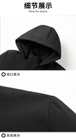 Veste d'hiver imperméable coupe-vent rembourrée épaisse réversible à capuche pour homme, fermeture éclair longue, polyester/coton nylon, service OEM