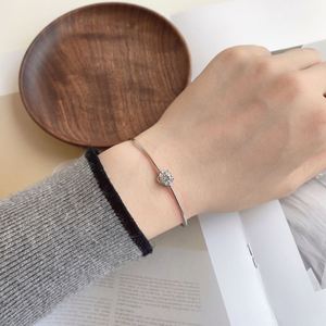 Dylam Minimalist Design 18K <b>Gold</b> Plated 925 Sterling Silver Women Fine Jewelry 5A Cubic Zircon Zirconia CZ Adjustable <b>Bangle</b> - Product Image 3