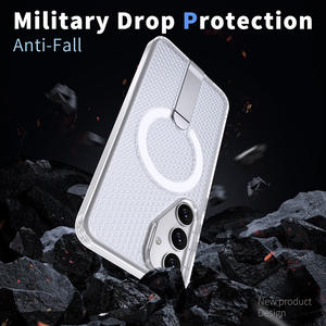 <span class=keywords><strong>Coque</strong></span> de téléphone de luxe personnalisable pour Samsung S25 Plus plaque arrière de dissipation thermique en nid d'abeille avec support en alliage de zinc - Product Image 3