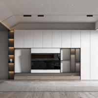 Meuble TV LED Minimaliste en MDF Blanc - Taille Personnalisée OEM Direct Usine