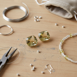 Qualité supérieure Or Vert Facettes Coussin Forme Citron Quartz Naturel Pierres Précieuses En Vrac Utilisation pour Faire Des Bijoux Boucles D'oreilles Bracelet - Product Image 3