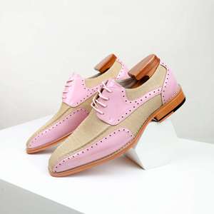 Handmade Custom Men's Business Formal Leather <b>Shoes</b> Multi-color Square Toe Lace-up <b>Height</b> <b>Increasing</b> Breathable Anti-Slip - Product Image 6