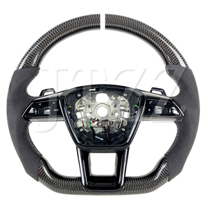 2017-2025 S8 S6 A6L รถออดี้ A6 <span class=keywords><strong>S8L</strong></span> สไตล์สปอร์ตปรับแต่งภายในของพวงมาลัยรถยนต์คาร์บอนไฟเบอร์ - Product Image 1