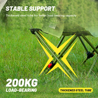 Fauteuil de camping pliable KingGear moderne en acier inoxydable, avec dossier surélevé et réglage 3 vitesses
