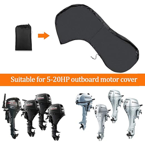 Custom ad alta densità 600D/900D dimensione universale della barca copertura del motore del tessuto del motore del cofano del motore completamente fuoribordo con cinghia antivento - Product Image 4