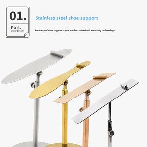 Hiện đại thân thiện với môi thép không gỉ giá giày có thể điều chỉnh Lưu trữ kim loại hỗ trợ khung phổ biến hiển thị cho các cửa hàng giày - Product Image 2