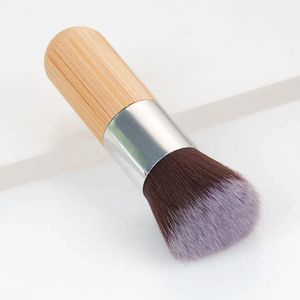 Ronshadow, brocha de maquillaje de rubor <span class=keywords><strong>Angular</strong></span> de cabeza plana única, mango de madera de bambú, base de pelo sintético, aplicación facial, herramienta de pintura - Product Image 5