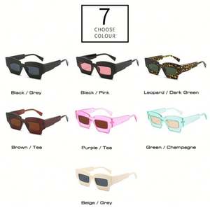 Gafas de Sol Cuadradas Irregulares con Logotipo Personalizado, Estilo Retro 2022, Colores Dulces para Hombre y Mujer - Product Image 5