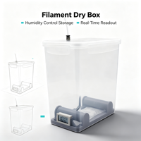 5,8L Luftdichte 3D-Druckfilament-Trockenaufbewahrungsbox, Feuchtigkeitsbeständiger Spulenhalter mit Trockenmittel für Print Farm PLA PETG ABS TPU