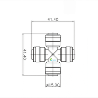 Sambungan Tipe Push-in Bentuk Silang 1/4 3/8 untuk Peralatan Pembuatan Bir, Fitting Pipa untuk Pemurni Air, Aksesoris
