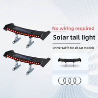 Nouveau feu arrière LED 9W rouge à énergie solaire pour modification de voiture, mini spoiler de toit à effet dynamique, avertissement arrière 12V