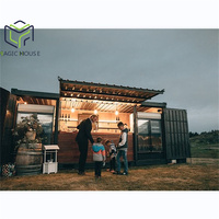 Container Bar Portatile, Container Marittimo Adibito a Birreria e Caffetteria per Chiosco da Strada/Parco/Piazza