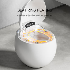 <span class=keywords><strong>Toilette</strong></span> intelligente japonaise moderne en céramique, à poser au sol, avec chasse automatique, double chasse, siège chauffant, lavage arrière, capteur de pied et siphon en P inclus - Product Image 1