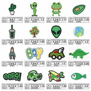 Factory Sell Iron on Green Set Cartoon Caterpillar Car Flight Frog Embroidery Patch for Kid's Clothes Hat Bag Decoration - Product Image 3