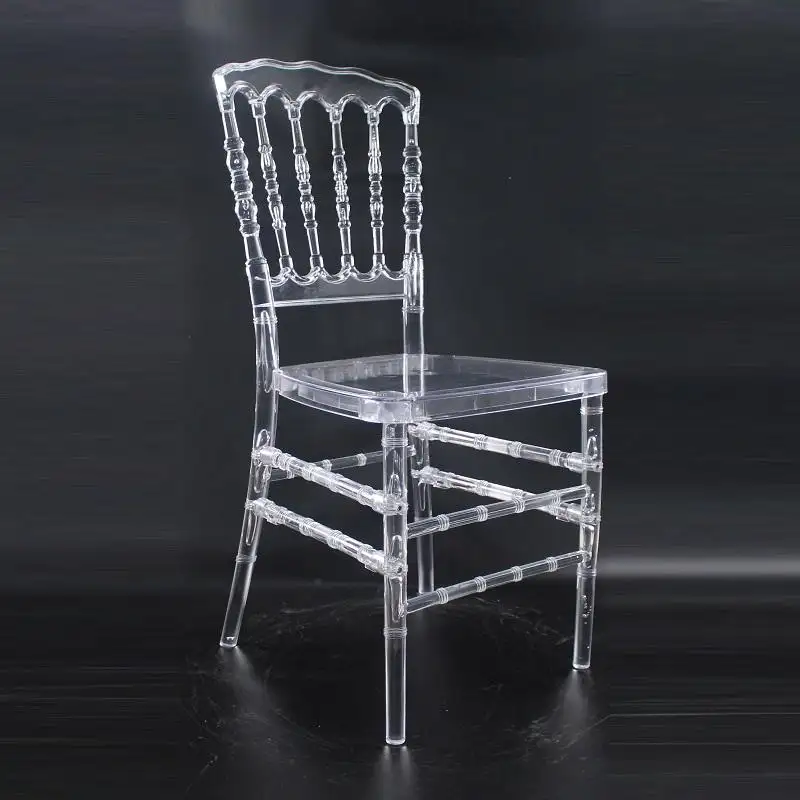 Cadeiras Napoleão transparentes para festas de casamento, cadeiras para banquetes, PC de resina de Chiavari Tiffany Royal, desmontável para eventos e festas