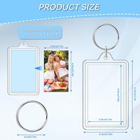 Porte-clés rectangulaire transparent en acrylique ZJJZGYXINTAI avec insert photo, cadre photo vierge 1,8x1,1 po, importé