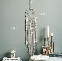 JIN PENG Tapiz de Pared de Macramé Estilo Nórdico Bohemio, Atrapasueños Hecho a Mano para Decoración de Sala de Estar o Dormitorio, Regalo