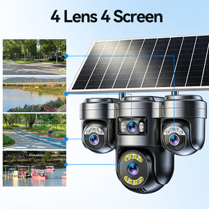 Caméra de sécurité solaire PTZ 4G 20MP CMOS 4 objectifs 4 écrans sans fil avec carte SIM AOV Enregistrement 24h/24 Suivi automatique Détection de mouvement Cloud - Product Image 6
