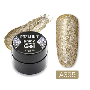 ROSALIND logotipo personalizado oem arte de uñas brillante platino brillo colores gel polaco 5ml semi permanente uv luz led gel con 24 colores