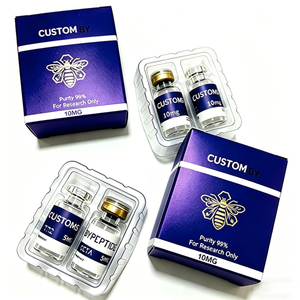 Cartelline Pieghevoli Impermeabili in Spugna con Logo Personalizzato per Farmaci, Confezioni in Carta Pieghevole da 3ml per Peptidi e Medicinali con Laminazione Opaca Eco-Friendly - Product Image 3