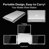Moniteur externe LED Fopo modèle 2025 pour ordinateur portable S780, moniteur portable avec pilote, 1 câble, écran LCD FHD 14 pouces, écran quadruple