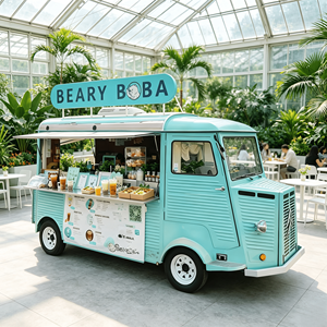 Remolque <span class=keywords><strong>de</strong></span> Comida Eléctrico Retro Personalizado Citroën con Sellador Eléctrico Comercial para Té <span class=keywords><strong>de</strong></span> Burbujas, Ideal para Jardín Botánico - Product Image 1