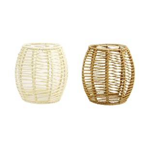 Paper <b>Rope</b> Hand-Woven Pendant Lamp Shade Round Off-White Eco-Friendly For Outdoor Indoor <b>Lighting</b> Decor - Product Image 4