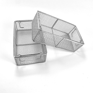 Tùy biến kích thước hình chữ nhật phòng thí nghiệm & y tế thép không gỉ dệt lưới khay giỏ - Product Image 2